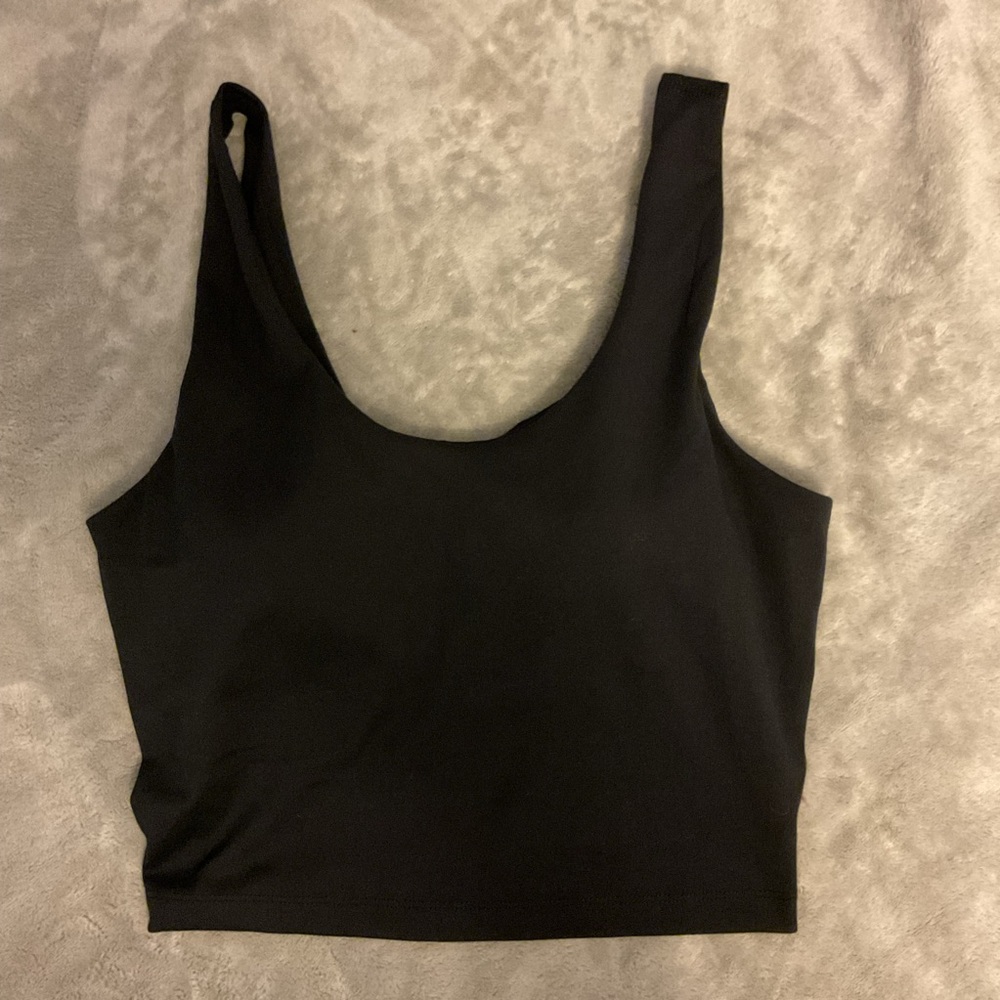 Yogalicious Black Scoop Neck Cloud Tank Bra